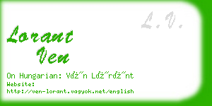 lorant ven business card